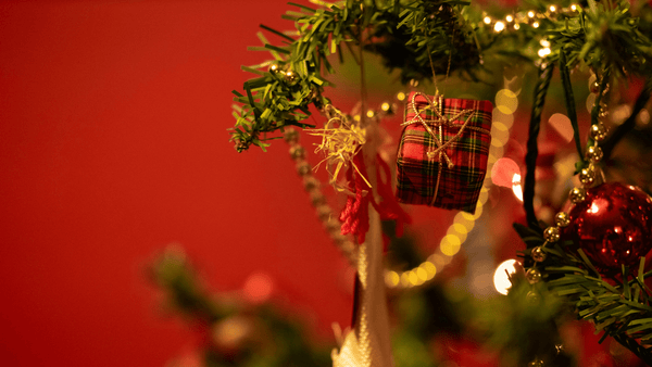 Photo of a Christmas tree with decorations on