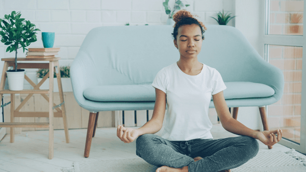 A women meditating 