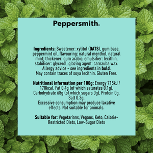 Gum: English Peppermint Xylitol Gum - 12 x 15g Pocket Packs