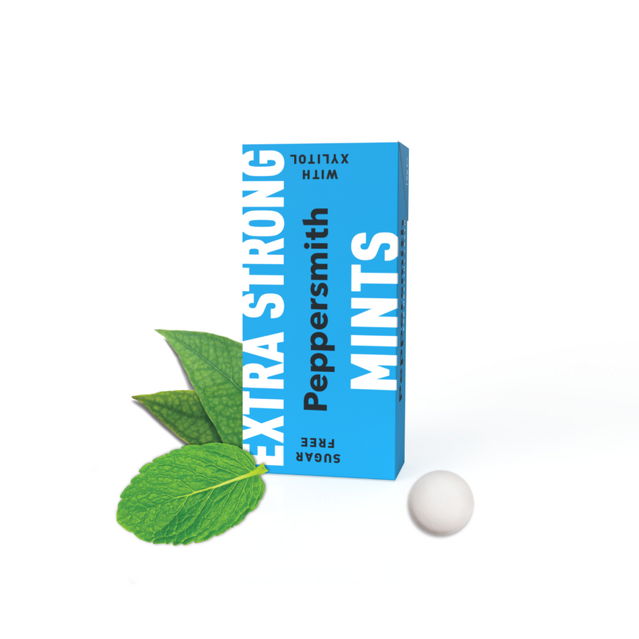 Smith Mints MINTS: EXTRA STRONG EUCALYPTUS XYLITOL MINTS - 12 X 15G POCKET PACKS