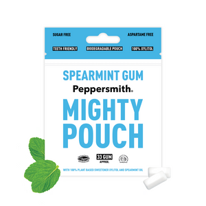 GUM: ENGLISH SPEARMINT XYLITOL GUM - 50G MIGHTY POUCH (MIN ORDER 6)