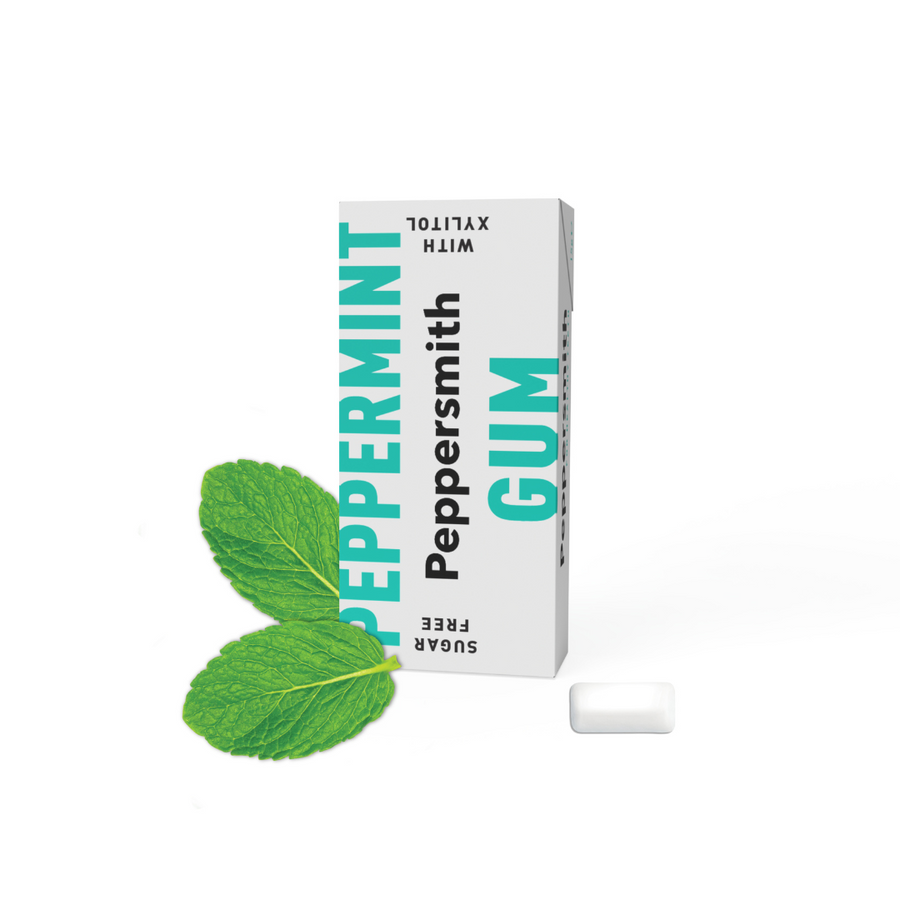 GUM: ENGLISH PEPPERMINT XYLITOL GUM - 12 X 15G POCKET PACKS