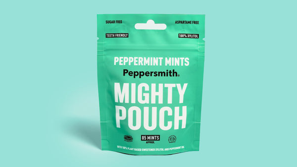 Peppersmith - British Peppermint Mints - 100% Plant Based Xylitol - Freshens Breath - Natural