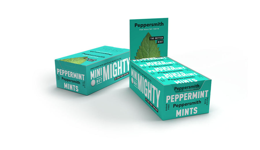 MINTS: ENGLISH PEPPERMINT XYLITOL MINTS - 12 X 15G POCKET PACKS